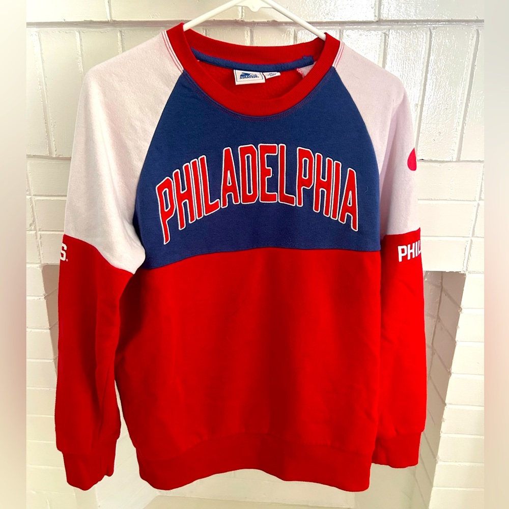 STARTER Philadelphia Phillies Women’s Raglan Pullover Sweatshirt - Medium